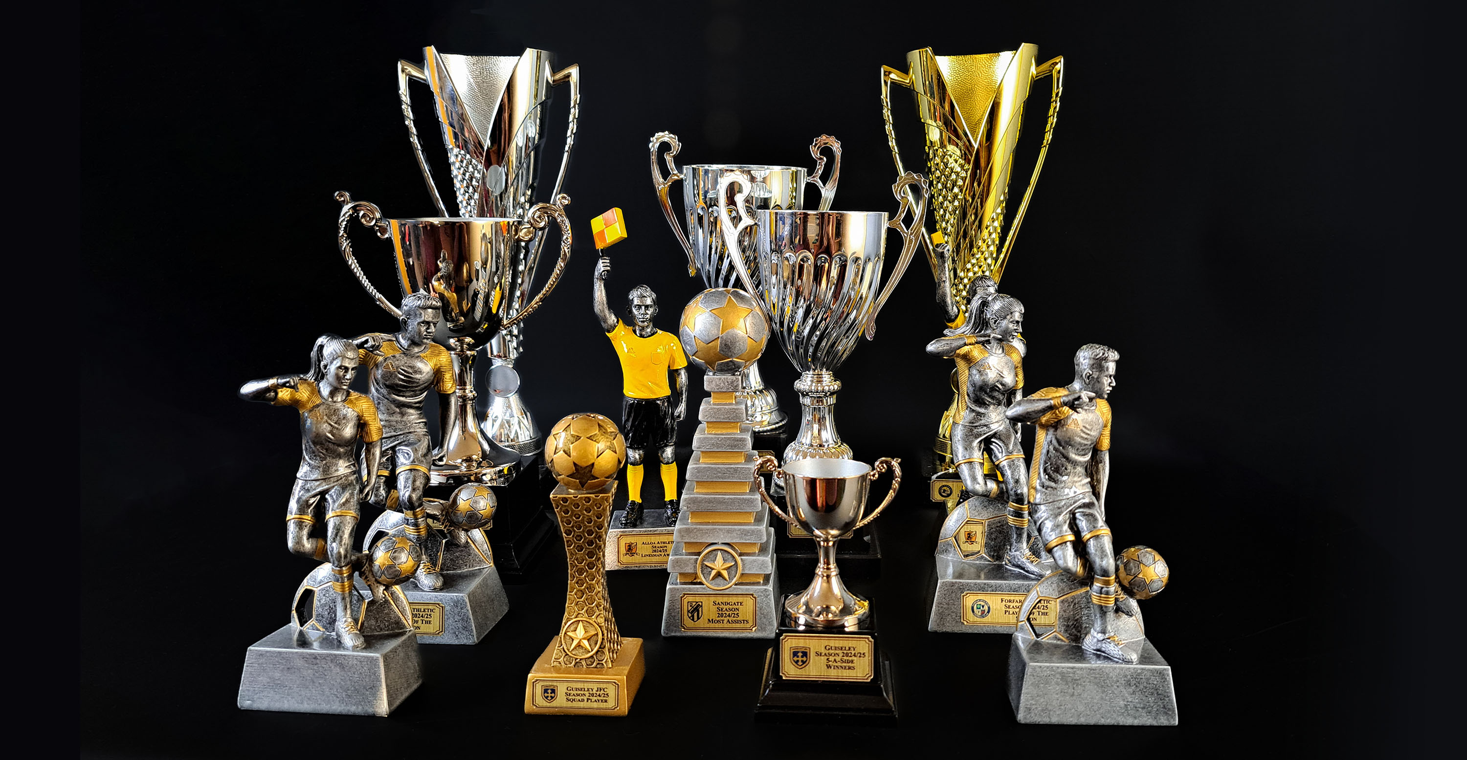 Football trophies hero image